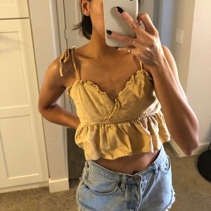 Mustard Cropped Tank